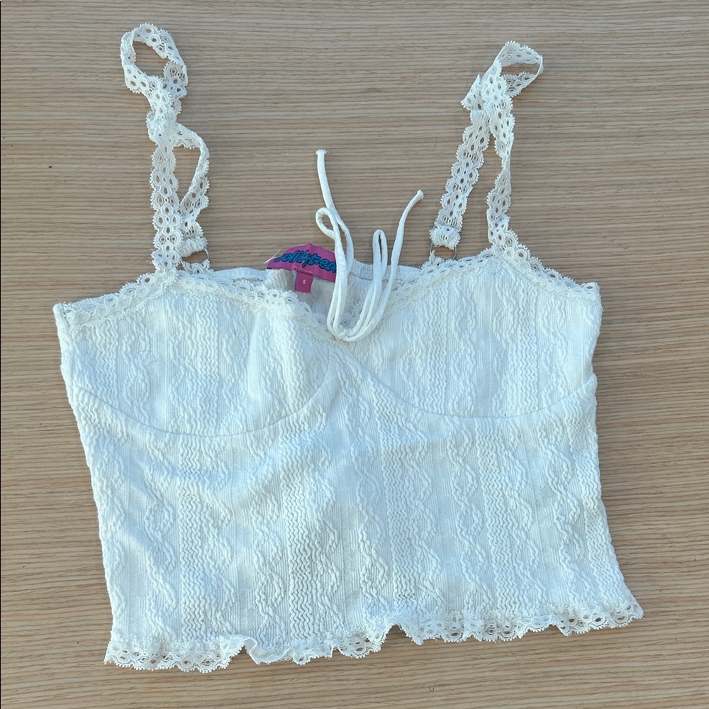 Edikted Lace Trim White Camisole